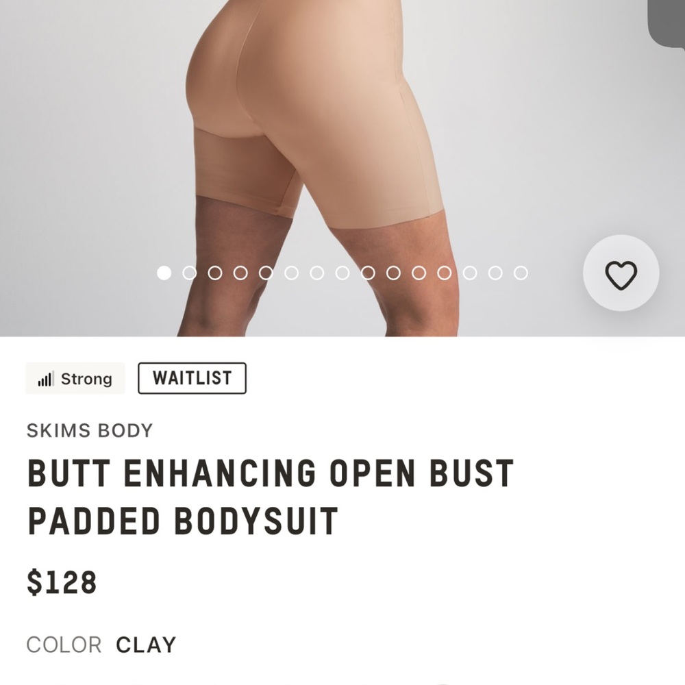 SKIMS BUTT ENHANCING OPEN BUST PADDED BODYSUIT 
SIZE SMALL